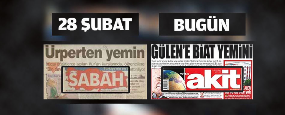 Sonunda, 28 Şubat’ın ‘yemin’ haberini de yaptılar; O gün Sabah, şimdi Akit